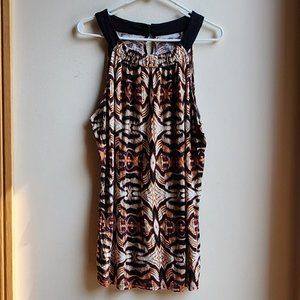 a.n.a Woman Animal Print Halter Tank Top Size 1X